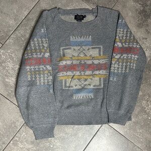 Pendleton Southwestern Graphic Wool Blend Crewneck Sweater Men’s M Gray Western